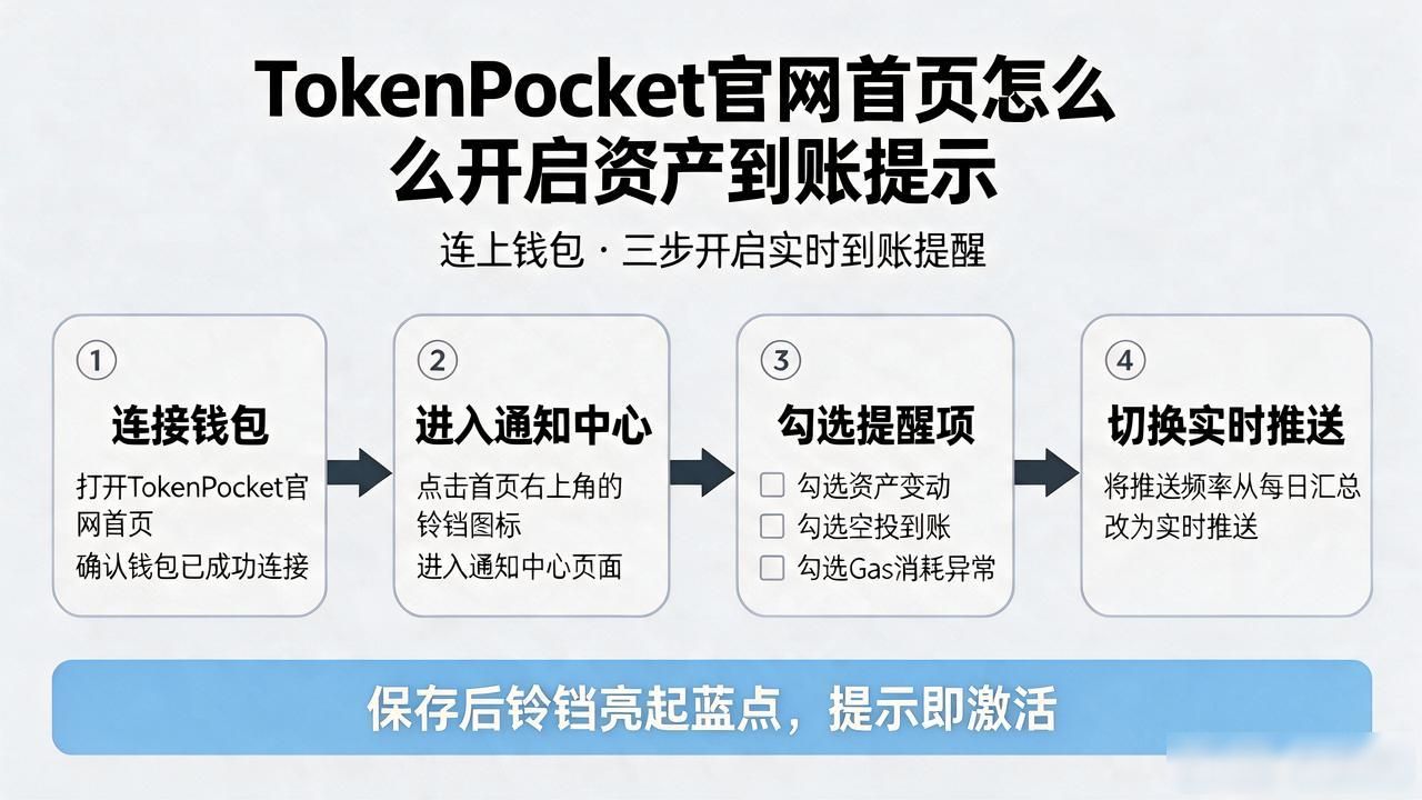 TokenPocket官网首页怎么开启资产到账提示