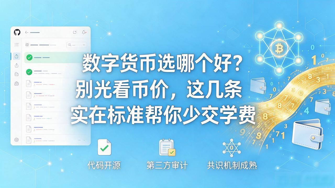数字货币选哪个好？别光看币价，这几条实在标准帮你少交学费