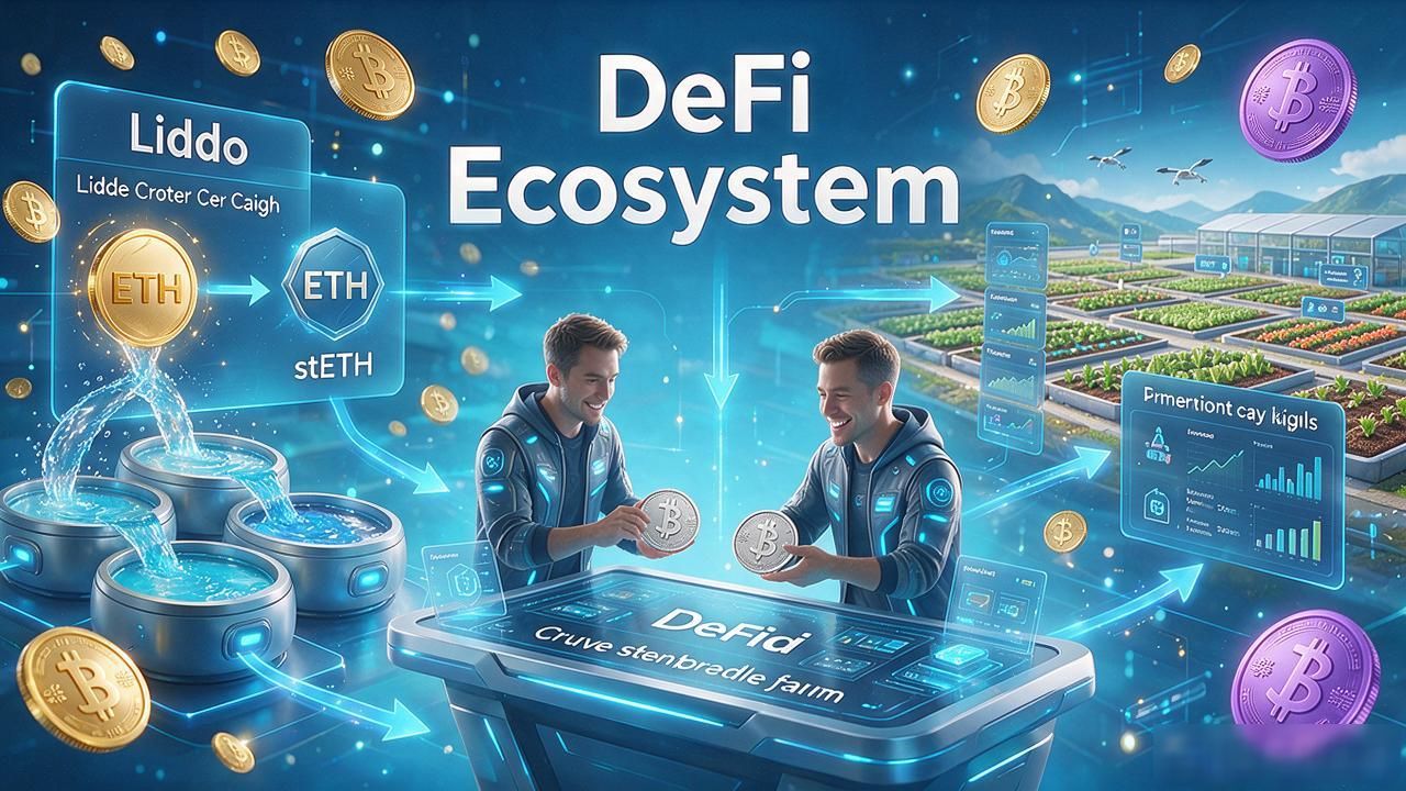 DeFi去中心化金融借贷理财智能合约_defi是啥数字货币_DeFi生态借贷闪贷收益农场去中心化交易所
