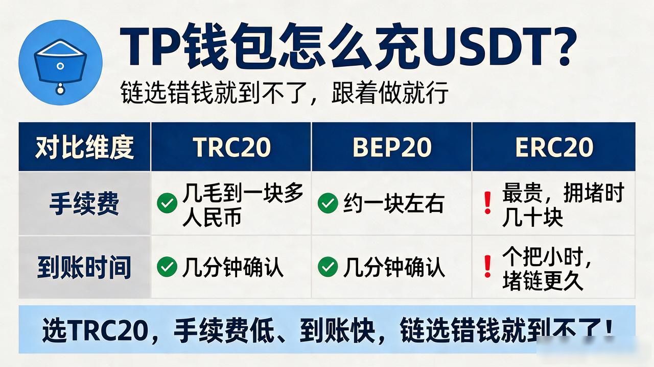 TP钱包怎么充USDT？链选错钱就到不了，跟着做就行