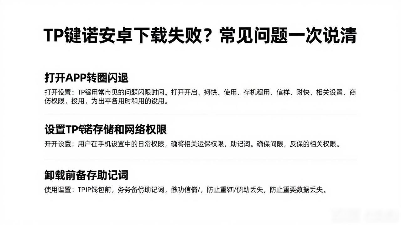 TP钱包官网安卓下载中的常见问题及解决方案_TP钱包安卓版下载问题_TP钱包安装失败解决办法